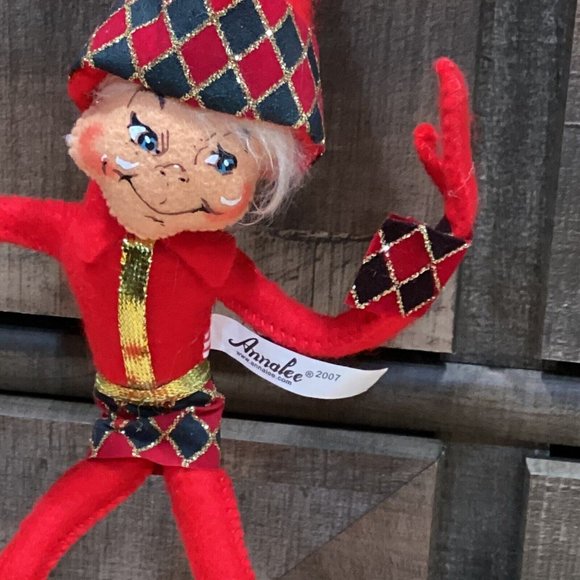 Annalee 9” Red Harlequin Elf – 2007 - Posable - Picture 3 of 5